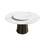 59.05"artificial stone round white panel metal iron base dining table-can accommodate 8 people-31.5"white artificial stone turntable(Not including chairs) W1535S00333