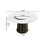 53.15"artificial stone round white panel metal iron base dining table-can accommodate 6 people-23.62"white artificial stone turntable(Not including chairs) W1535S00334