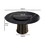 59.05"artificial stone round black metal iron base dining table-can accommodate 8 people-31.5"black artificial stone turntable(Not including chairs) W1535S00335