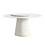 59.05 "white artificial stone round beige plywood PU base dining table-can accommodate 8 people-31.5"white artificial stone turntable (Not including chairs.) W1535S00337