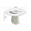 53.15 "white artificial stone round beige plywood PU base dining table-can accommodate 6 people-23.62"white artificial stone turntable (Not including chairs.) W1535S00338