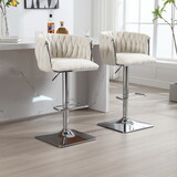 COOLMORE Vintage Bar Stools with Back and Footrest Counter Height Dining Chairs 2PC/SET W1539134442