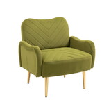 COOLMORE Velvet Chair, Accent chair/ Living room lesiure chair with metal feet