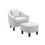 COOLMORE Accent Chair with Ottoman, Mid Century Modern Barrel Chair Upholstered Club Tub Round Arms Chair for Living Room W153990739