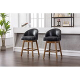 Coolmore Bar Stools Set of 2 Counter Height Chairs with Footrest for Kitchen, Dining Room and 360 Degree Swivel