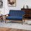 COOLMORE Mid-Century Modern Solid Loveseat Sofa Upholstered Linen Loveseat, 2-Seat Upholstered Loveseat Sofa Modern Couch