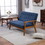COOLMORE Mid-Century Modern Solid Loveseat Sofa Upholstered Linen Loveseat, 2-Seat Upholstered Loveseat Sofa Modern Couch