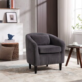 COOLMORE Living Room Accent Barrel Chair, Century Modern Style Decorative Chair, Armchair for Living Room with Thick Cushions and Pillows, Comfy Single Sofa Chair, Chair with Wooden Legs,dark grey