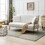 60 inch Modern Teddy Velvet Loveseat Sofa 2 Seater Sofa for Small Spaces White W1550115599