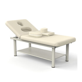 80 inches Wide - Quality Leather Beauty Spa Furniture Massage Table Bed Iron on Round Legs Facial Bed Beauty Bed - Gray W1550119751