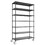7 Tier Standing Shelf Units, 2800 LBS NSF Height Adjustable Metal Garage Storage Shelves with Wheels, Heavy Duty Storage Rack Metal Shelves - Black - 7T-2800LBS-BLACK W1550122517