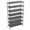 7 Tier Standing Shelf Units, 2800 LBS NSF Height Adjustable Metal Garage Storage Shelves with Wheels, Heavy Duty Storage Rack Metal Shelves - Black - 7T-2800LBS-BLACK W1550122517