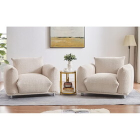 Sherpa Accent Chair Single Sofa 42"W Accent Chair for Bedroom Living room Apartment, Camel W1550127160