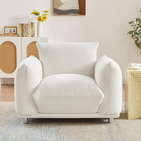 Sherpa Accent Chair Single Sofa 42"W Accent Chair for Bedroom Living room Apartment, White W1550127161