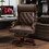 330LBS Executive Office Chair with Footstool, Ergonomic Design High Back Reclining Comfortable Desk Chair - Brown W1550137142