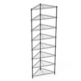 8 Tier Triangles Corners Wire Shelving Unit, NSF Height Adjustable Metal Storage Shelves, Heavy Duty Storage Wire Rack Metal Shelves - 82