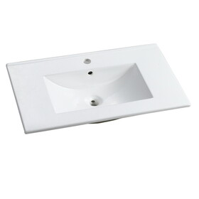 30 inch Bathroom Ceramic Sink Basin, White W1550P168218