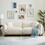 87" Oversized Loveseat Sofa for Living Room, Sherpa Sofa with Metal Legs, 3 Seater Sofa, Solid Wood Frame Couch with 2 Pillows, for Apartment Office Living Room - White W1550S00023