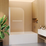 31 in. W * 55 in. H Frameless Shower Doors for Bathtub, 1/4