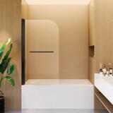 31 in. W * 55 in. H Frameless Shower Doors for Bathtub, 1/4
