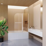 43 in. W * 58 in. H Frameless Folding Shower Doors for Bathtub, 1/4