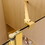 43 in. W * 58 in. H Frameless Folding Shower Doors for Bathtub, 1/4" (6mm) Thick SGCC Tempered Glass Door, Bathroom Pivot Tub Glass Door, Brushed Gold W1552P174994