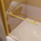 31 in. W * 55 in. H Frameless Shower Doors for Bathtub, 1/4" (6mm) Thick SGCC Tempered Glass Door, Pivot Shower Door Panel for Bathroom, Brushed Gold W1552P174996