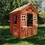 All Wooden Kids Playhouse with 2 windows and flowerpot holder,42"Lx46"Wx55"H,Golden Red W155966852