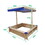Children's Wooden Sandbox with Adjustable Canopy, Sandpit with Covers Kids Wood Playset Outdoor Backyard - Upgrade Retractable,45.3"L x 45.3"W x 46.5"H,Golden Red W1559P147662