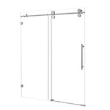56-60 in. W x 76 in. H Sliding Frameless Shower Door in Chrome with Clear Tempred Glass and 304 Stainless Steel Hardware