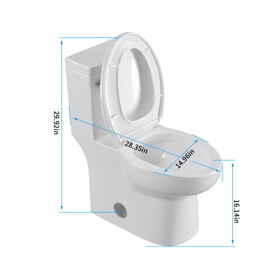 One-Piece Toilet 1.28GPF Siphon Jet Flushing with Toilet Seat W156668128
