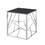 20 inch Modern Glass End Table with Geometric Metal Frame, Accent Table Nightstand Furniture Corner Table for Living Room,Home Office,Bedroom - Chrome W1567110793