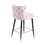 Woker Furniure Contemporary Velvet Upholstered Counter Height Stool with Gold Tipped, Black Metal Legs, 22" W x 19" D x 38.5" H, Light Pink W156769745