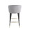 Contemporary Velvet Upholstered Counter Height Stool with Deep Channel Tufting and Gold Tipped, Black Metal Legs, 20" W x 21" D x 36.5" H, Gray W156769751