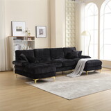 COOLMORE Modern Large chenille Fabric U-Shape Sectional Sofa W1568S00055
