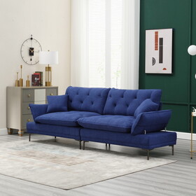 UNITED Linen Sofa, Accent sofa loveseat sofa with metal feet