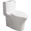 15 1/8 inch 1.1/1.6 GPF Dual Flush 1-Piece Elongated Toilet with Soft-Close Seat - Gloss White 23T02-GW W1573101061
