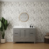 Vanity Sink Combo featuring a Marble Countertop, Bathroom Sink Cabinet, and Home Decor Bathroom Vanities - Fully assembled White 48-inch Vanity with Sink 23V03-48GR W1573118519