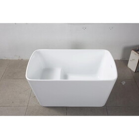 Sleek White Acrylic Freestanding Soaking Bathtub, Sit-in Design, with Chrome Overflow and Drain, cUPC Certified, Available for Express Delivery, 23AMAZING-49 W1573138021