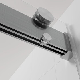 Frameless Double Sliding Shower Door Track Brushed Nickel 22D01P03-BN W1573142008