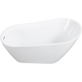 Glossy Acrylic Freestanding Soaking Bathtub with Chrome Overflow and Drain, cUPC Certified - 59*30.75 22A04-60 W157367101