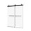 72" W x 76" H Double Sliding Frameless Soft-Close Shower Door with Premium 3/8 inch (10mm) Thick Tampered Glass in Matte Black Stainless Steel 22D02-72MB W157368839