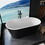 Lustrous Black Acrylic Freestanding Soaking Bathtub with Chrome Overflow and Drain, cUPC Certified 22A09-67B W157384920