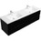 72" Floating Bathroom Vanity with Sink, Modern Wall-Mounted Bathroom Storage Vanity Cabinet with 2 Resin Top Basin and 4 Soft Close Drawers, Glossy Black 24V11-72GB W1573P152693