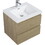 24" Floating Bathroom Vanity with Sink, Modern Wall-Mounted Bathroom Storage Vanity Cabinet with Resin Top Basin and Soft Close Drawers, Natural Oak 24V11-24NO W1573P152694