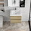 30" Floating Bathroom Vanity with Sink, Modern Wall-Mounted Bathroom Storage Vanity Cabinet with Resin Top Basin and Soft Close Drawers, Natural Oak 24V11-30NO W1573P152696