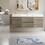 60" Floating Bathroom Vanity with Sink, Modern Wall-Mounted Bathroom Storage Vanity Cabinet with Resin Top Basin and Soft Close Drawers, ash Grey 24V11-60SAG W1573P152705