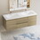 60" Floating Bathroom Vanity with Sink, Modern Wall-Mounted Bathroom Storage Vanity Cabinet with Double Resin Top Basins and Soft Close Drawers, Natural Oak 24V11-60DNO W1573P152706