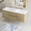 60" Floating Bathroom Vanity with Sink, Modern Wall-Mounted Bathroom Storage Vanity Cabinet with Double Resin Top Basins and Soft Close Drawers, Natural Oak 24V11-60DNO W1573P152706