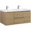 60" Floating Bathroom Vanity with Sink, Modern Wall-Mounted Bathroom Storage Vanity Cabinet with Double Resin Top Basins and Soft Close Drawers, Natural Oak 24V11-60DNO W1573P152706